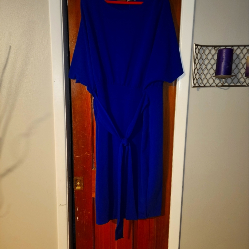 Royal blue dolman sleeve dress